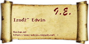 Izsó Edvin névjegykártya